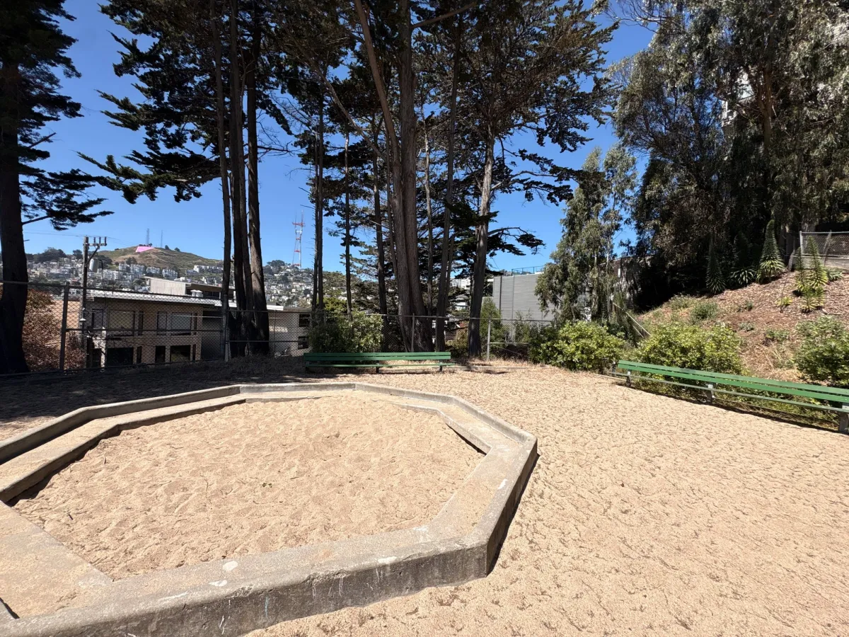 bare bones sand pit. But has a view