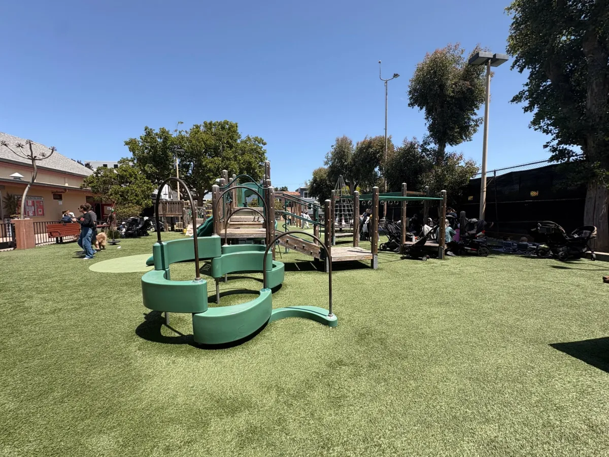 Separate toddler climbing area