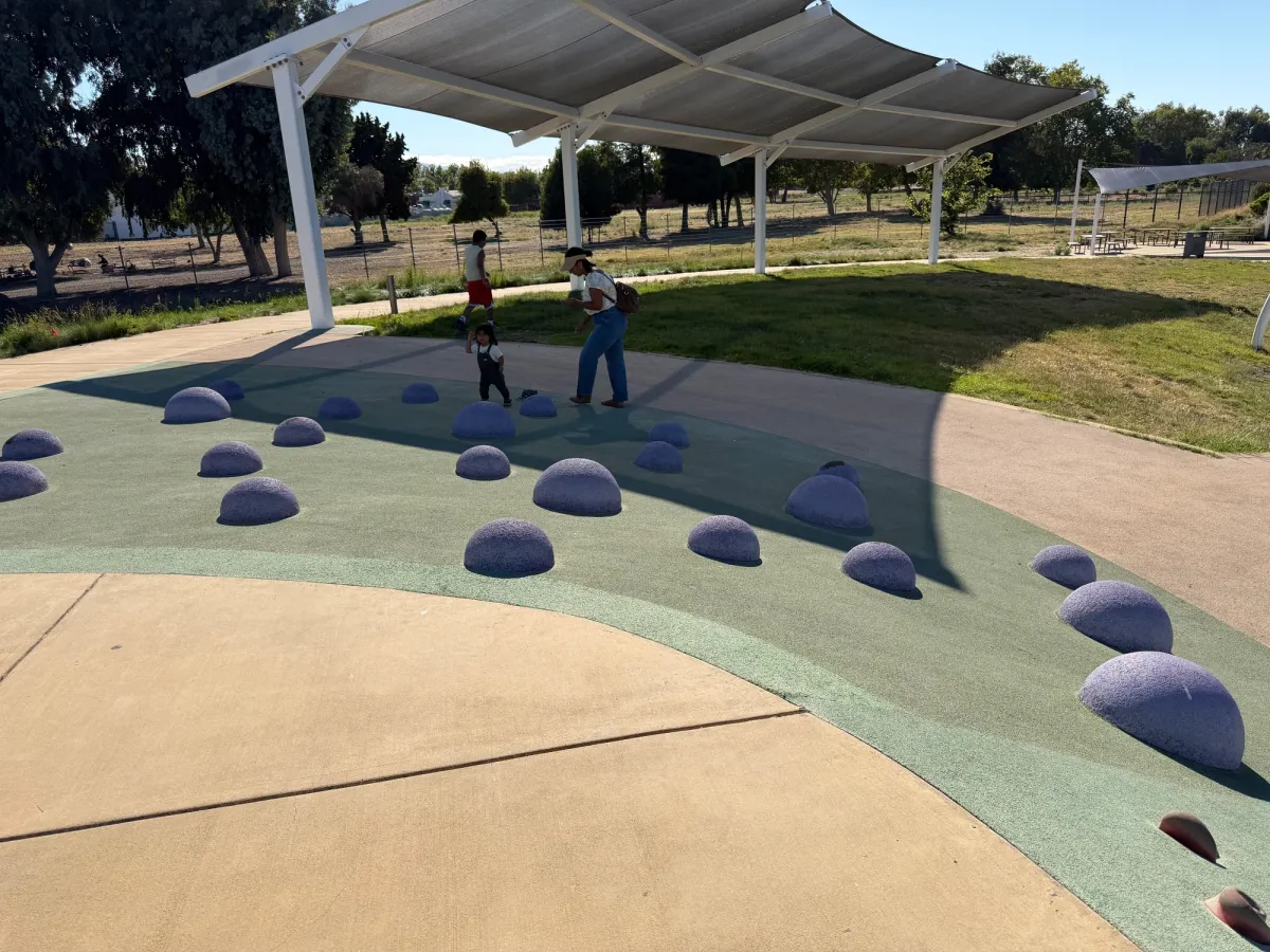 Rock garden for toddler exploration