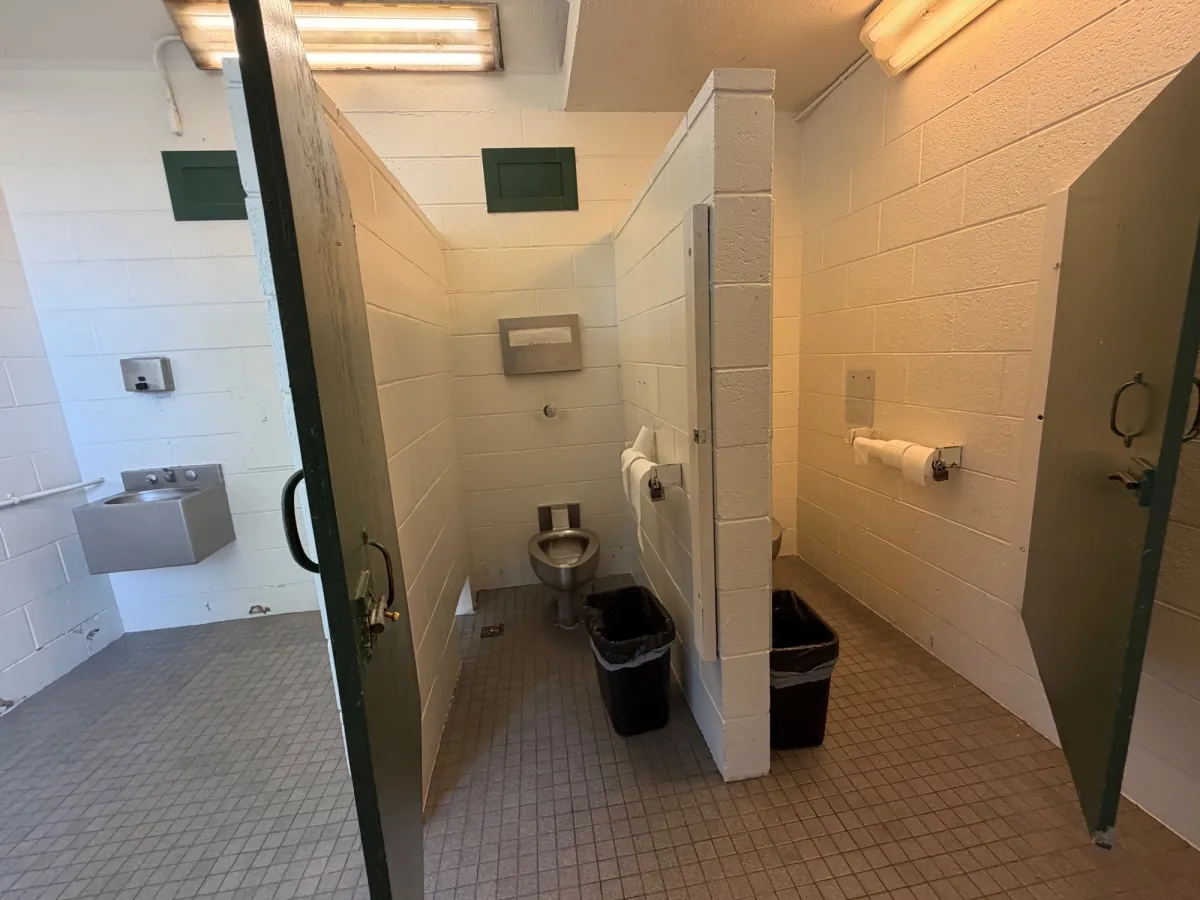 Bathroom facilities well maintained. Note - no changing tables