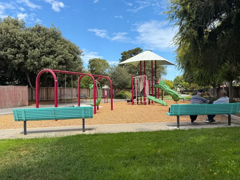 Wide view of playground area