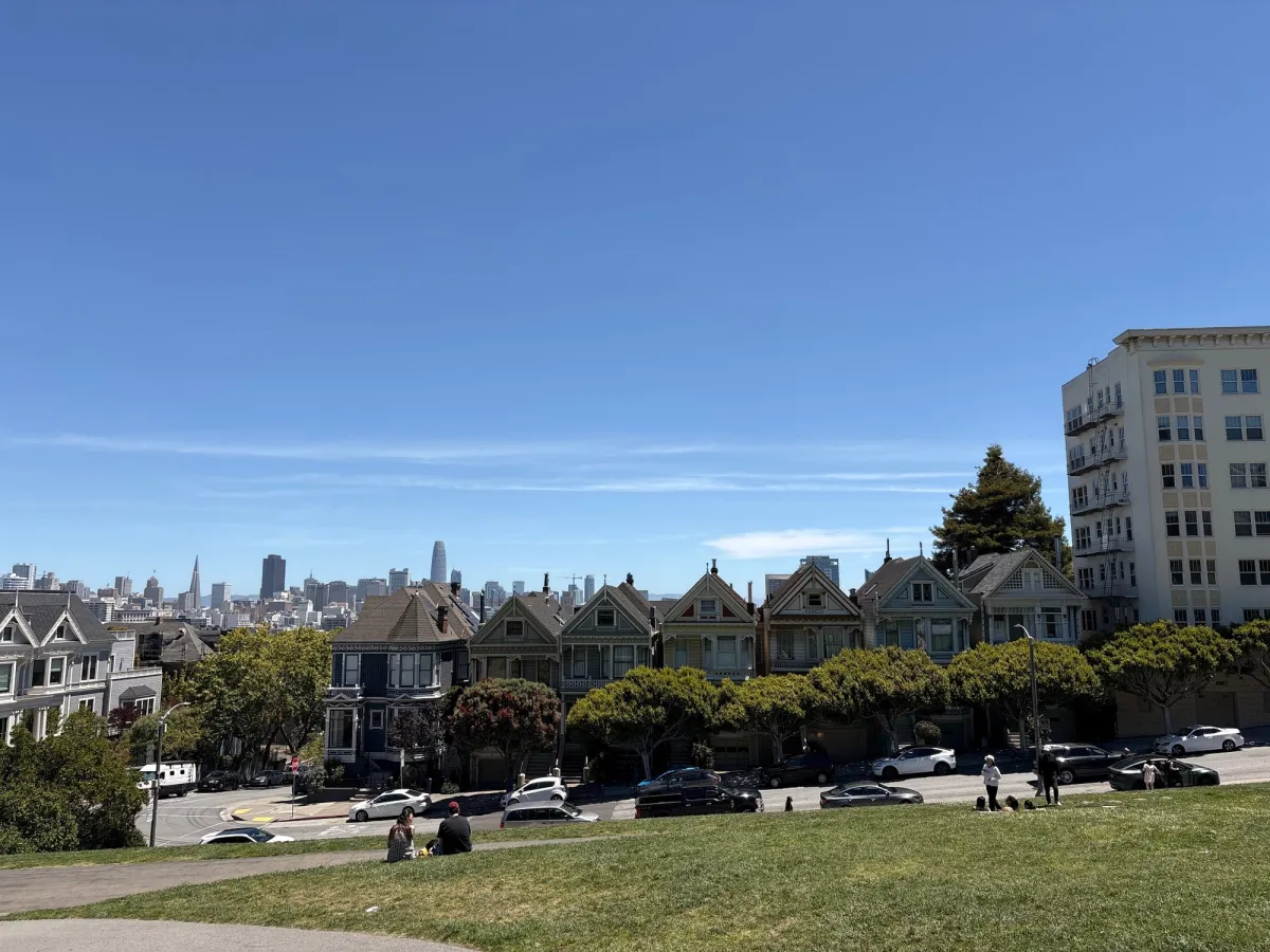 View of painted ladies and the city