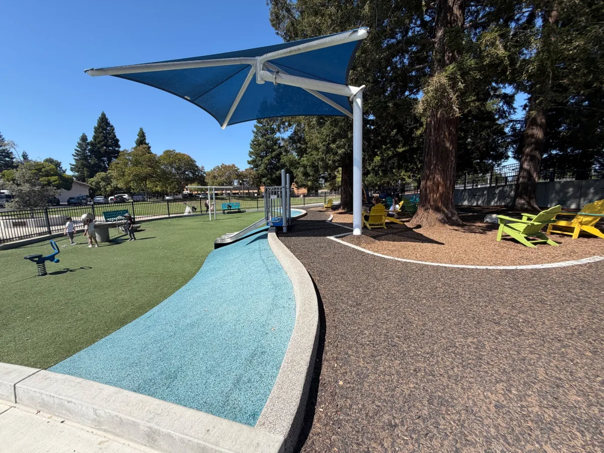 Toddler zone with adirondack chair seating to the side