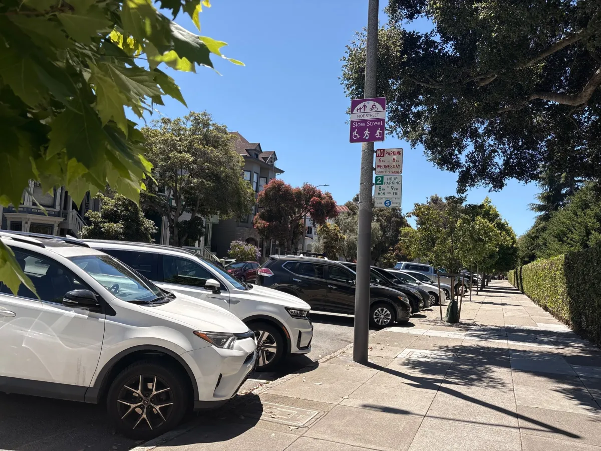 You can find parking on Noe st, but this area is tough for parking so bring a stroller and stroll in. Duboce is cute.