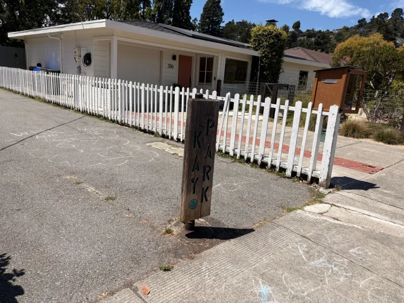 Entrance into the park is centered by this sign