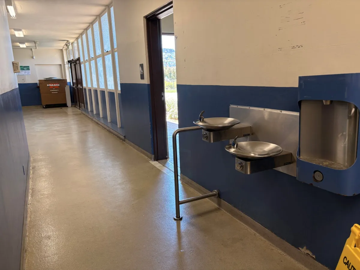 water fountain in the Rec area
