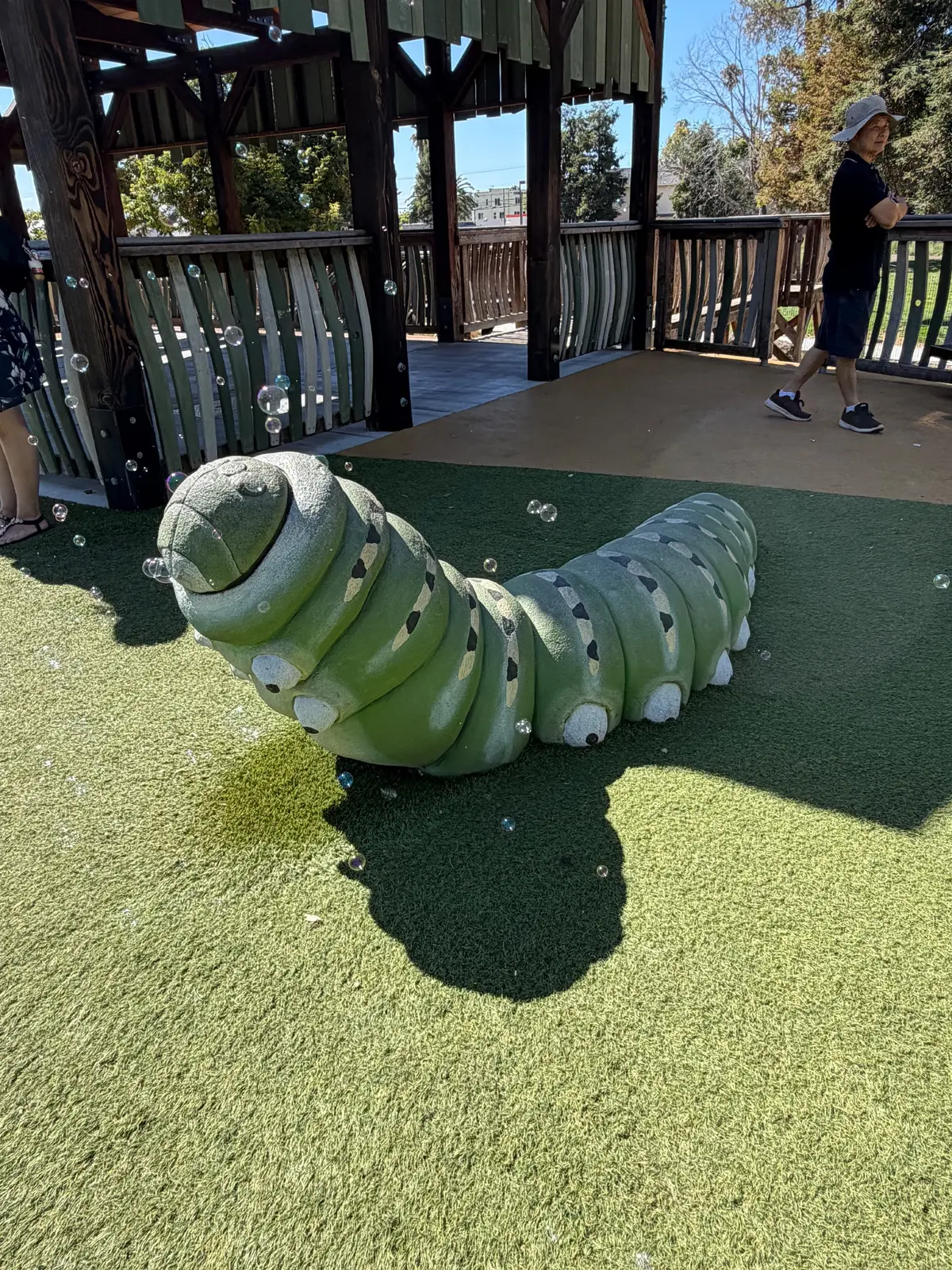 Caterpillar statue for toddlers to climb