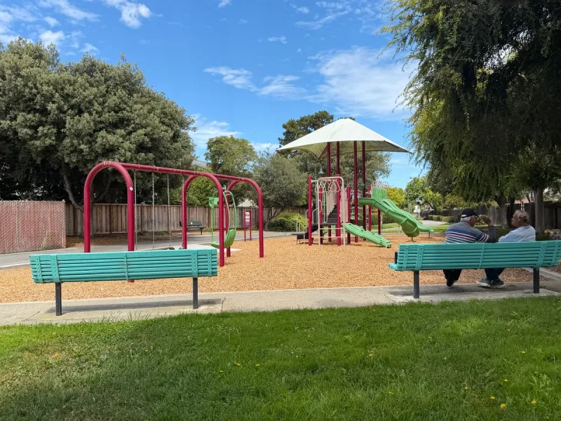 Wide view of playground area