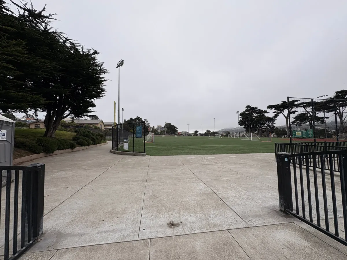 Soccer field and the runaround track