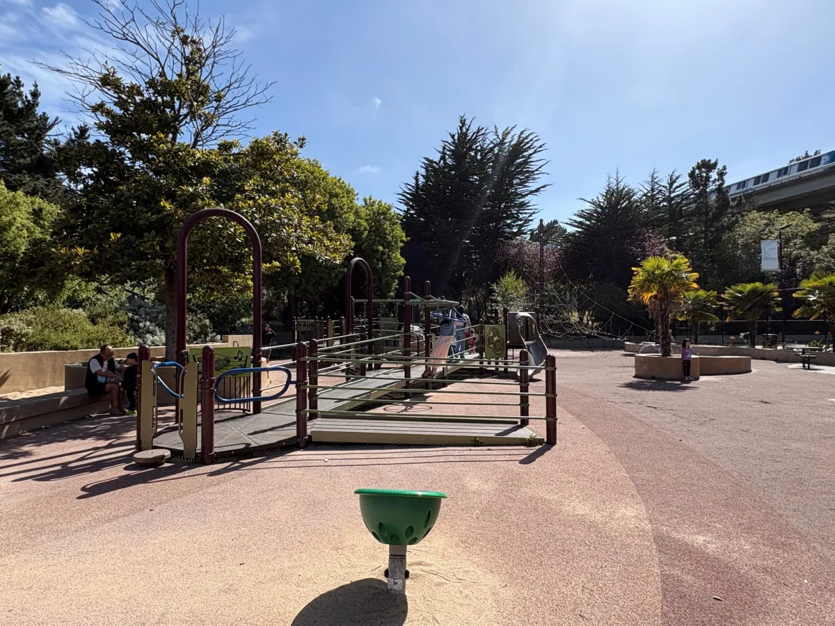 Grounds with the Bart running by
