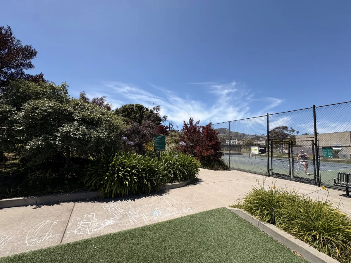 Tennis courts on the grounds