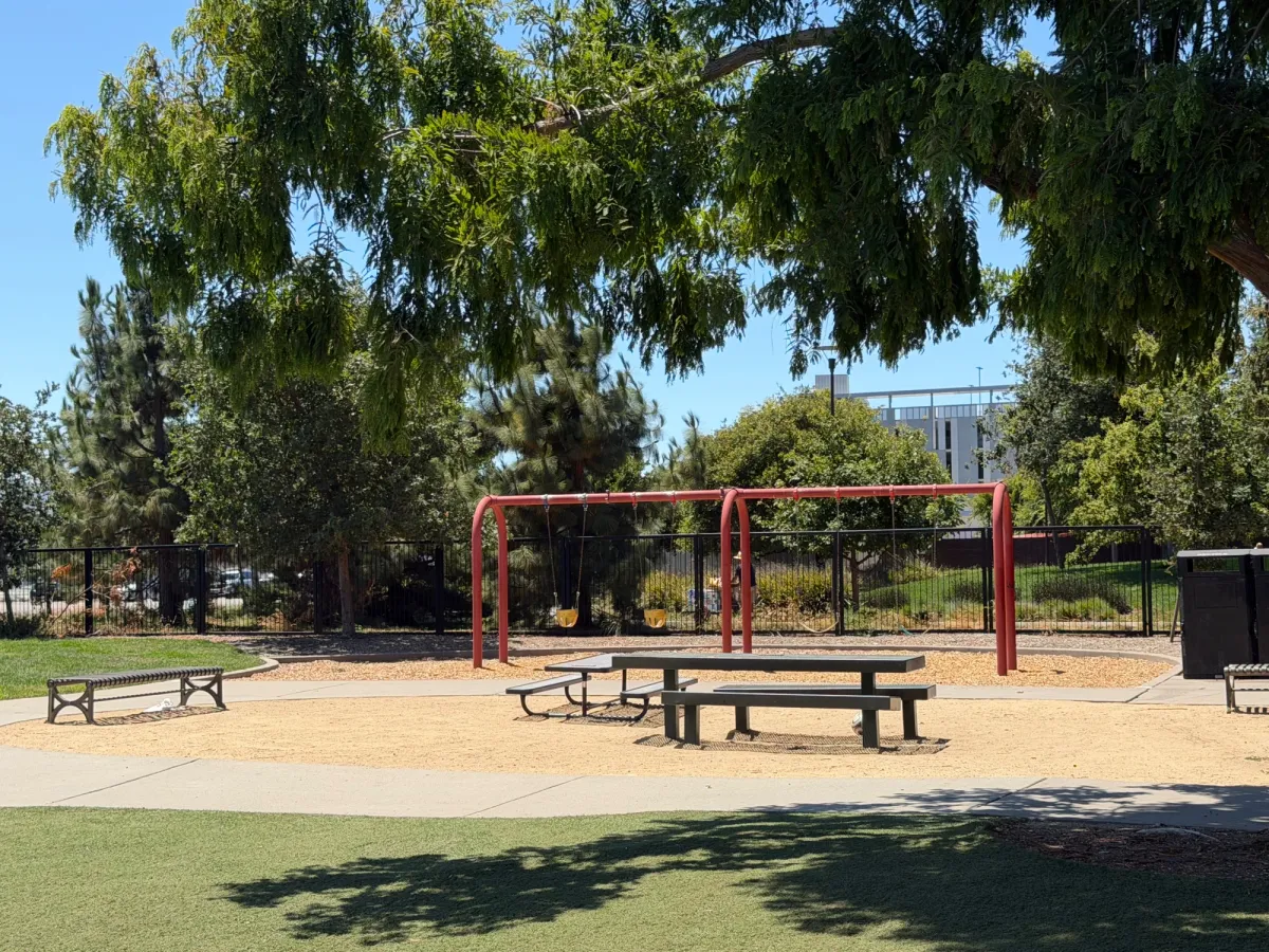 2 toddler swings and 2 normal swings
