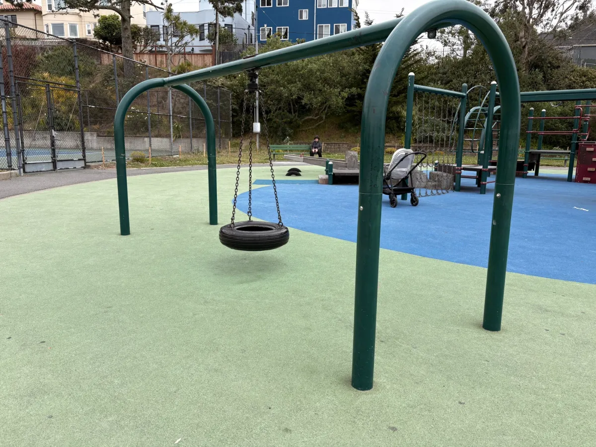 A nostalgic tire swing that still delights kids