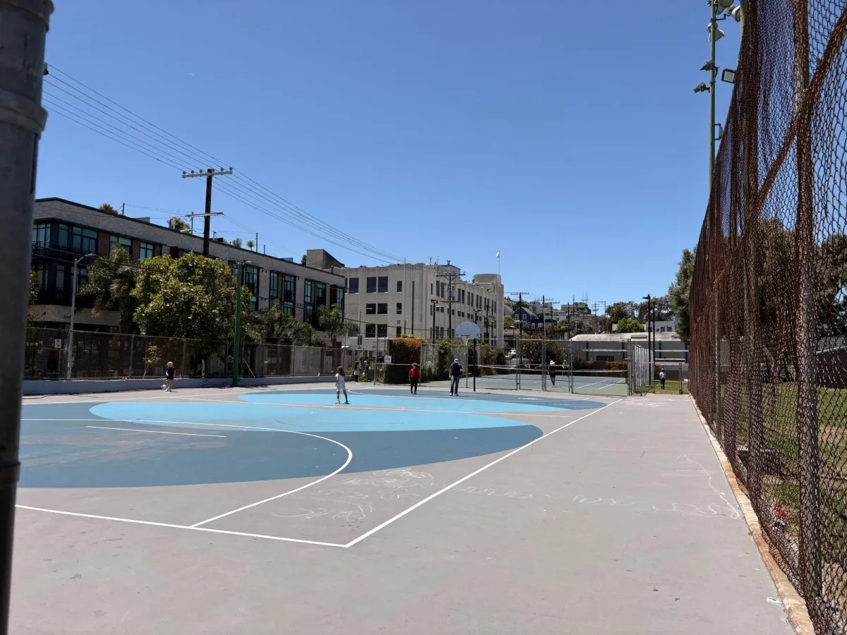 Basketball court view