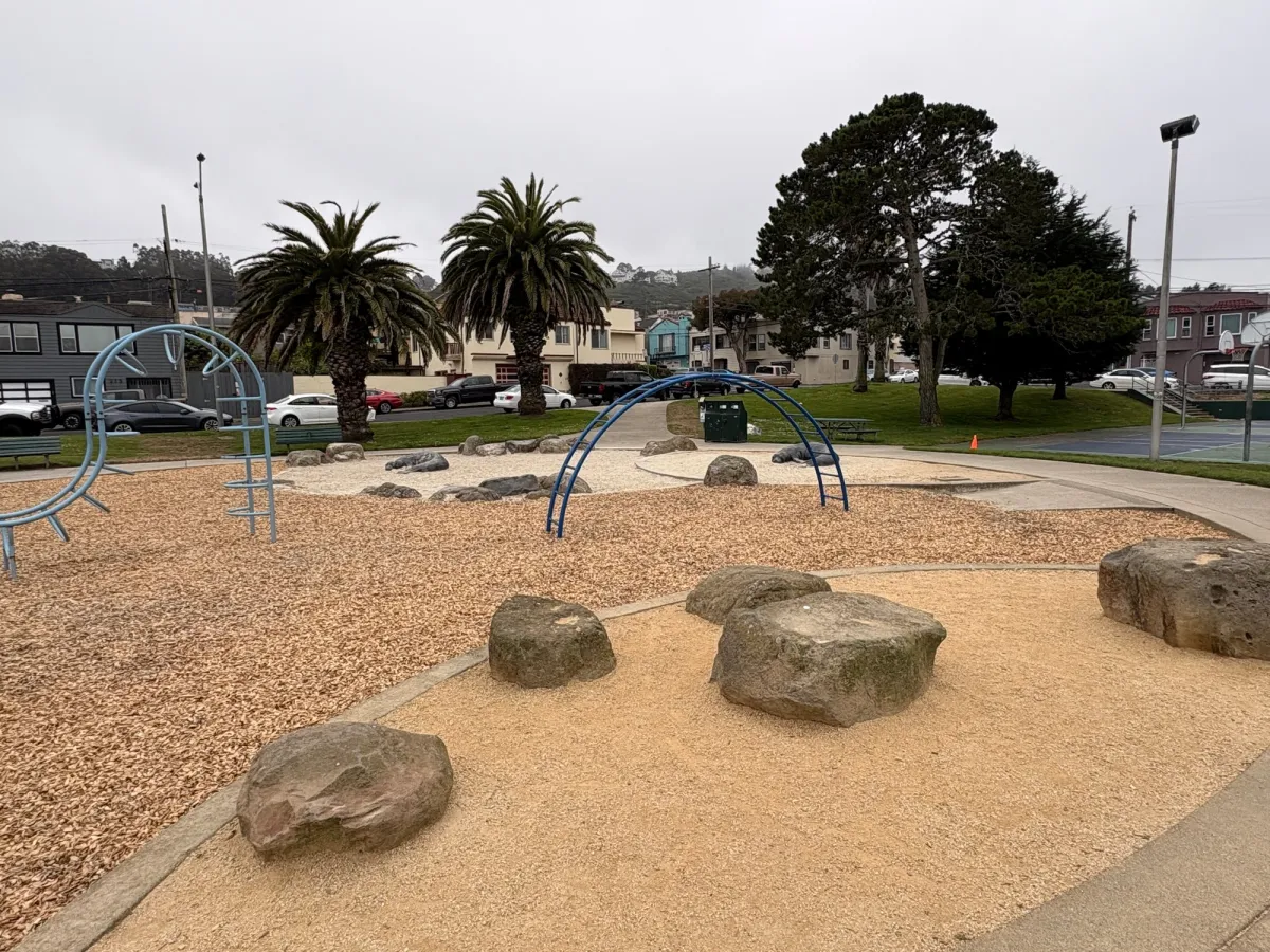 Some big boulders for kiddos to climb on
