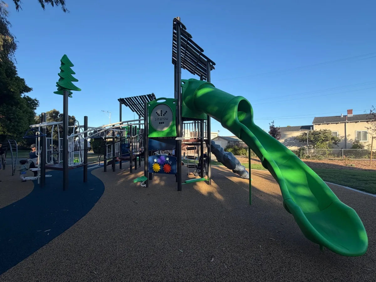 Big kid slide goes down quite fast