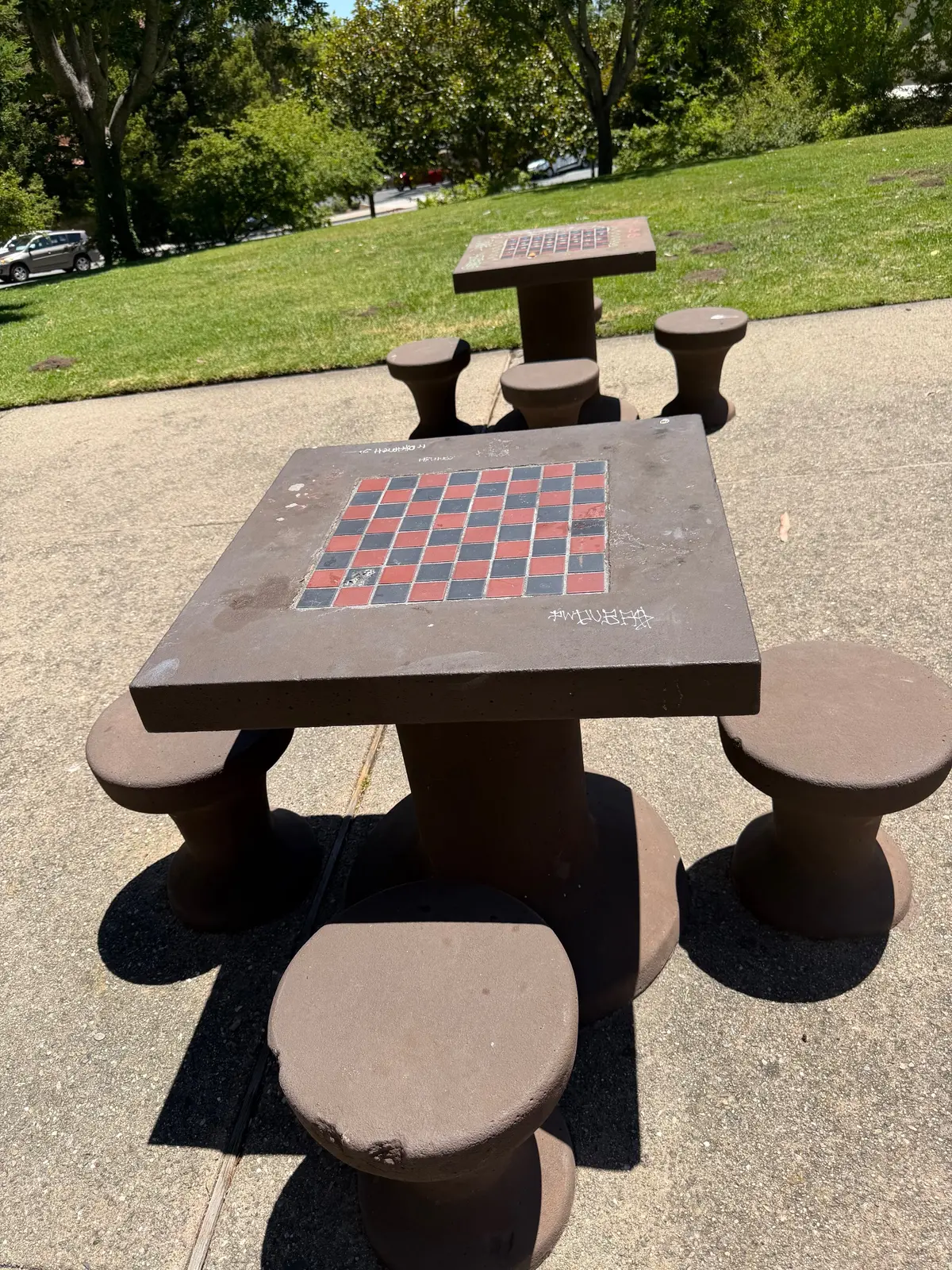 Tables available for playing chess