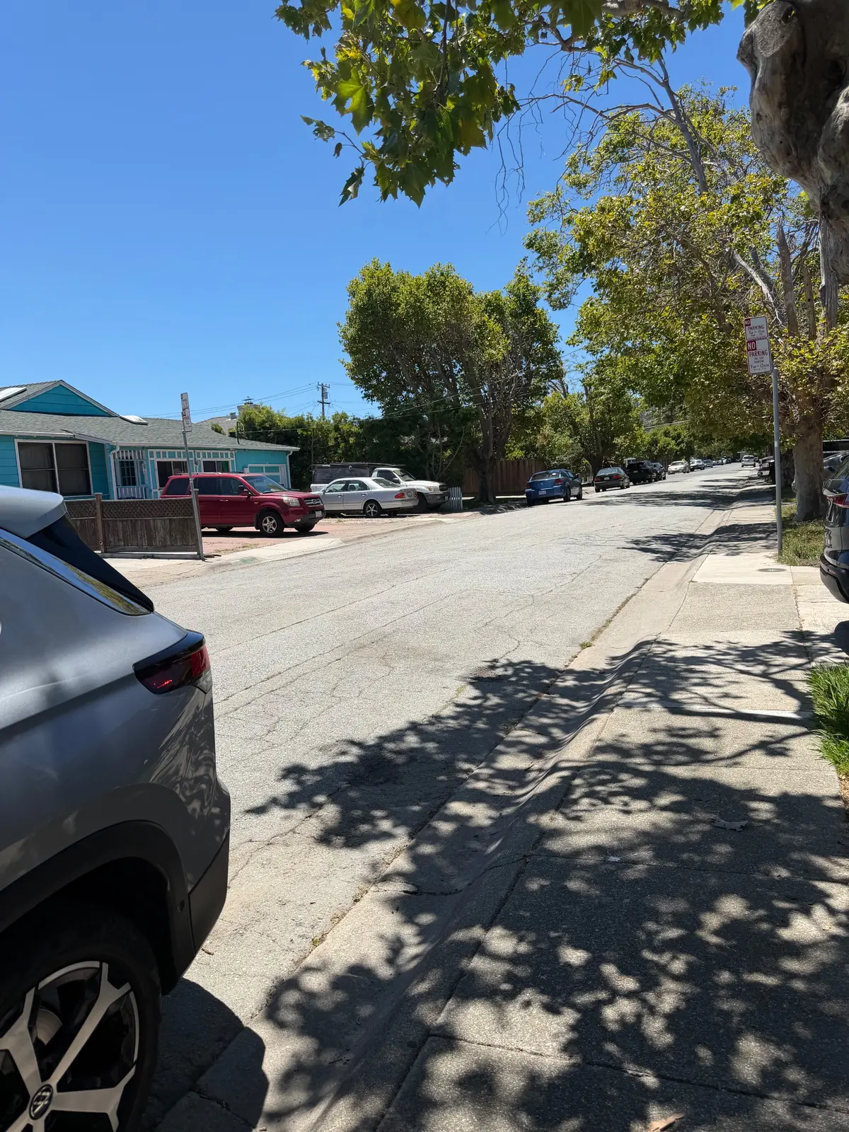 Street parking, but curb space is limited due to parking for the neighboring homes, and no room to turn at the end of the street