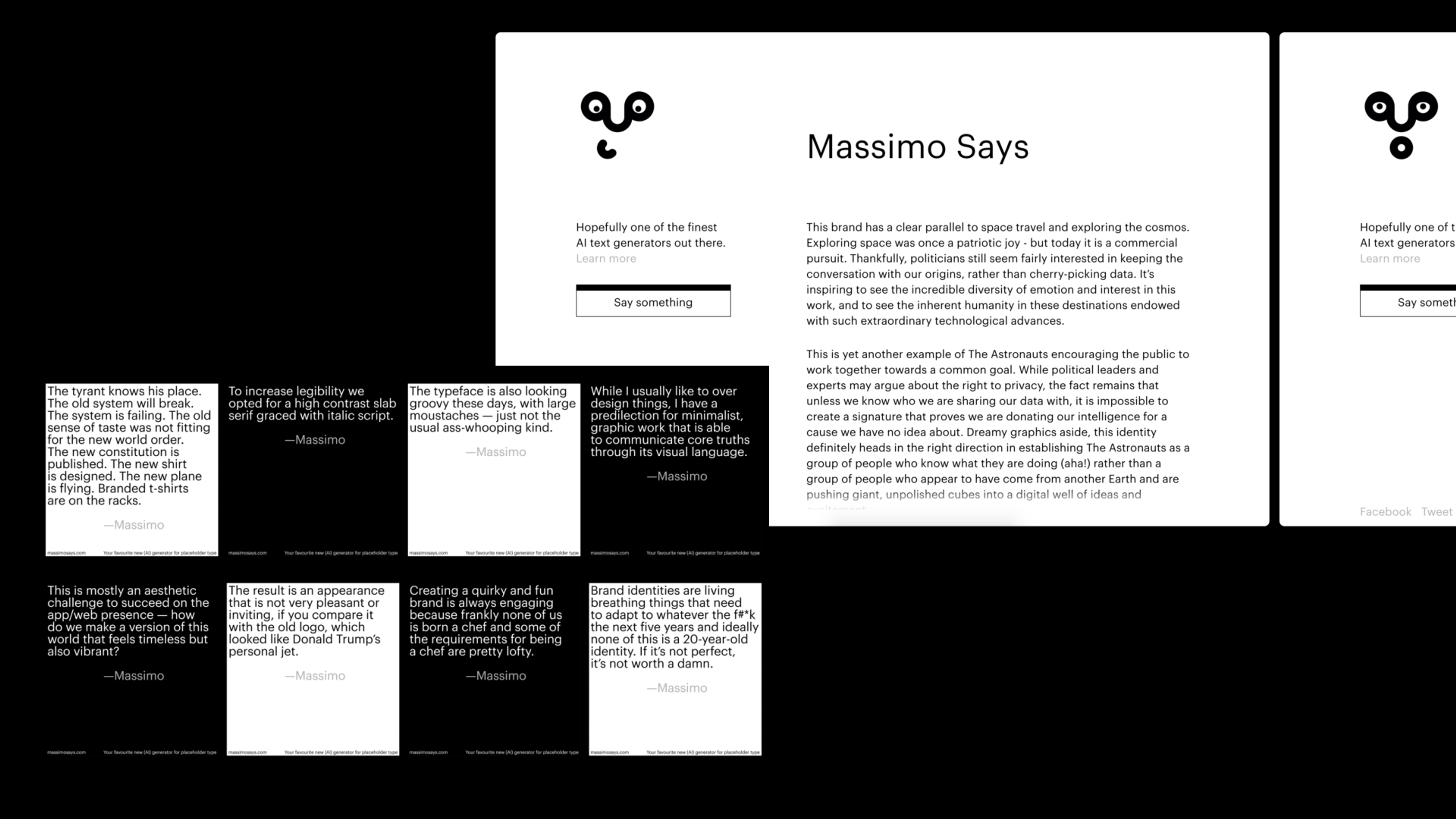 Massimo Says typography