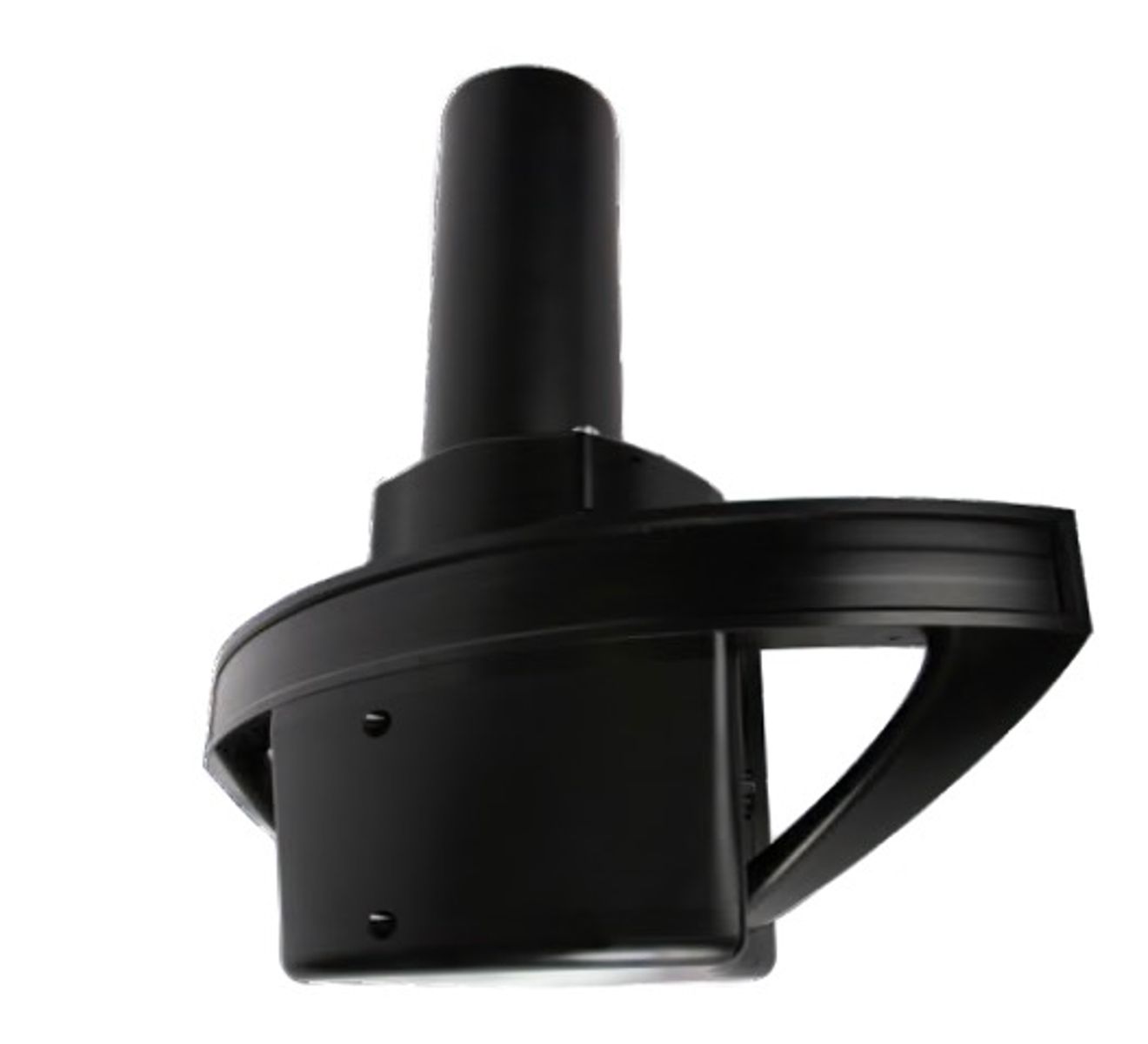Black post-top light fixture.