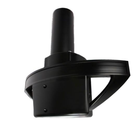 Black post-top light fixture.
