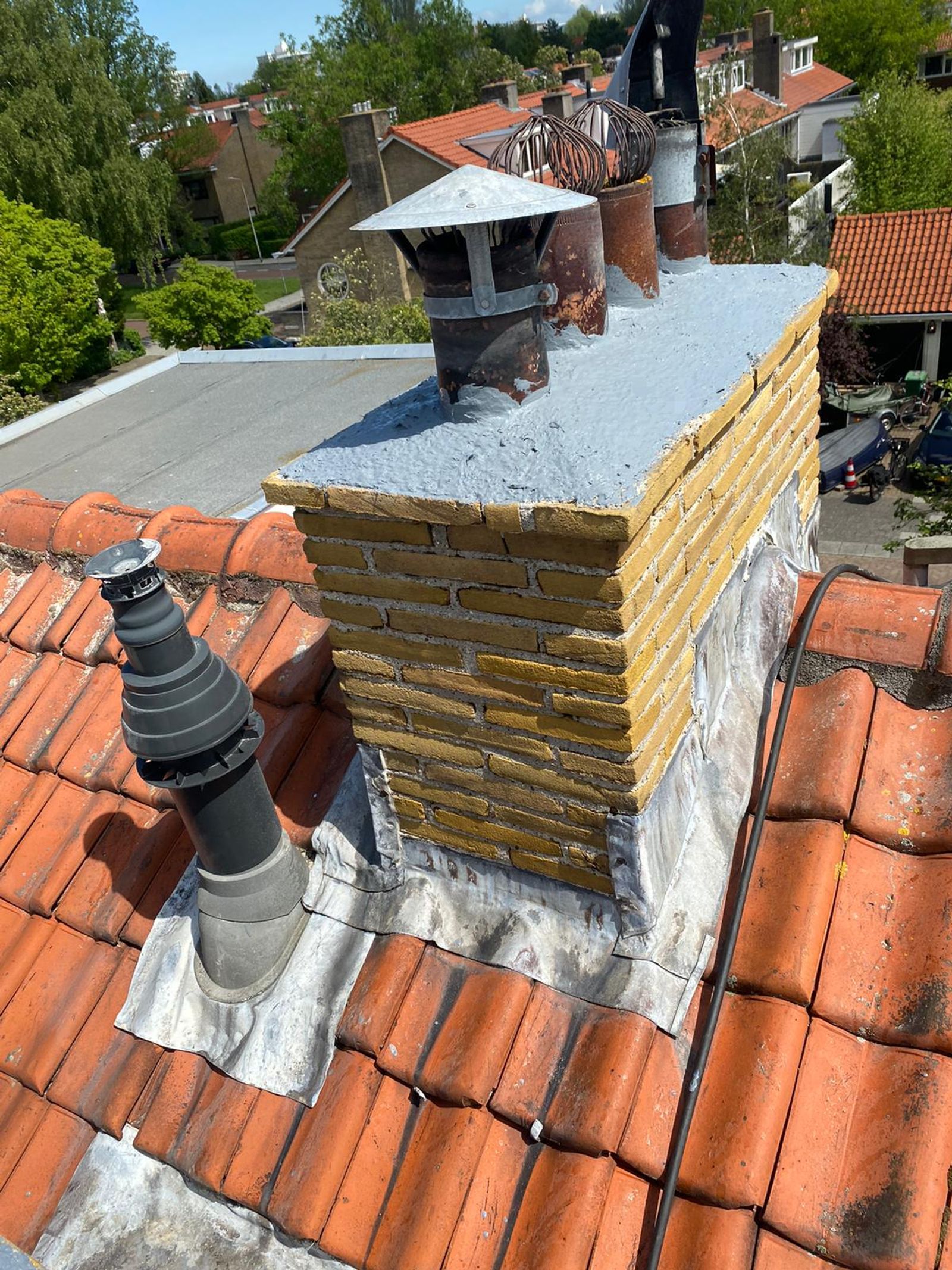 schoorsteen, hakken, voegen, HD- Reinigen en impregneren,