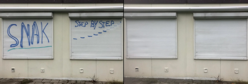 Graffiti verwijderen n.a.v examenstunt