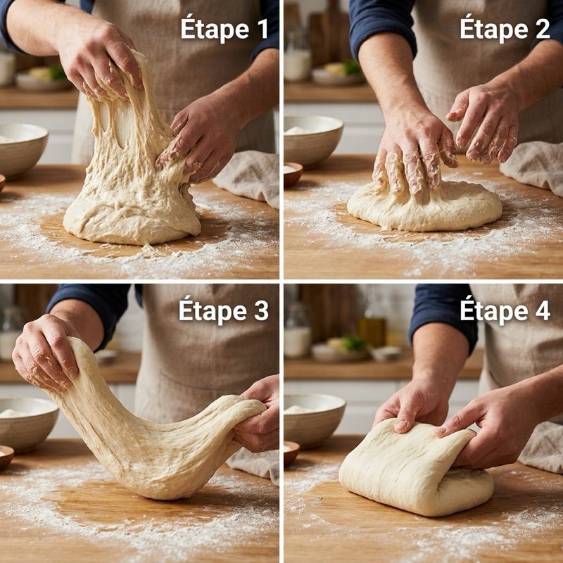 Planche tuto : les 4 étapes de la technique Slap and Fold italienne