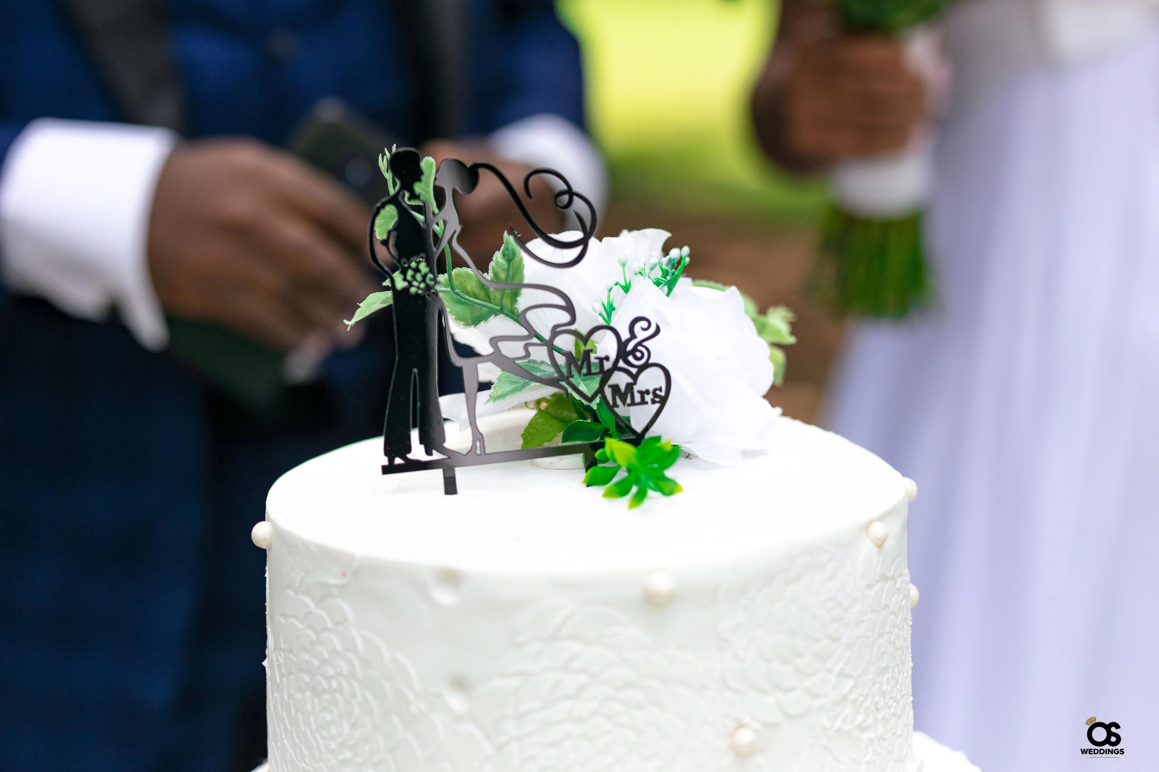 Bride and groom sharing a portrait during their wedding celebration.