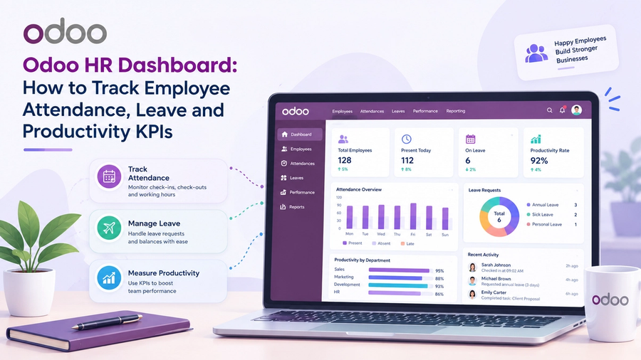 Odoo HR Dashboard: How to Track Employee Attendance, Leave and Productivity KPIs
