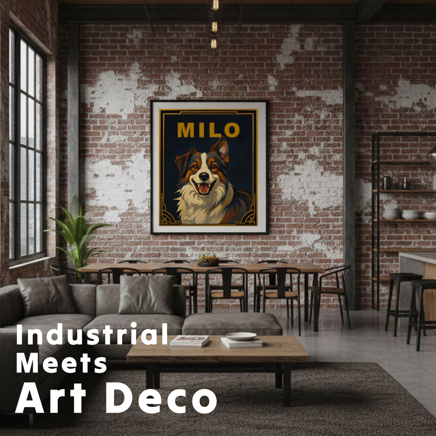 Art Deco pet portrait