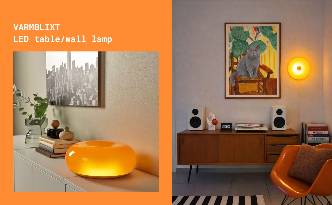 minimal ikea corner styling with ambient light and artwork