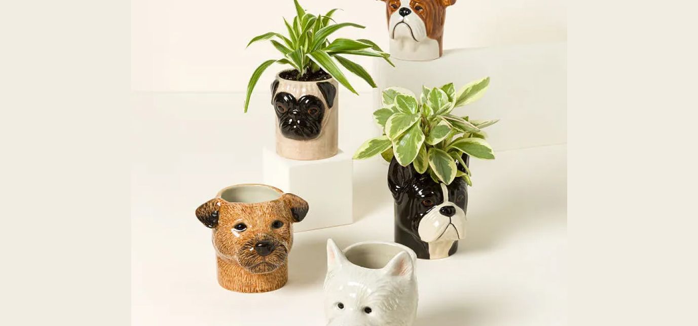 cute dog shaped planter gift for pet and plant lovers