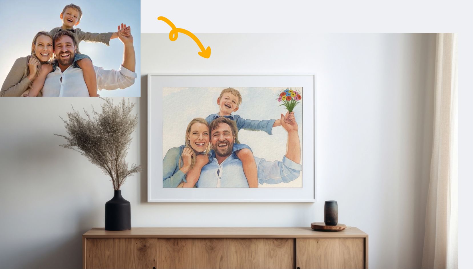 watercolor family portraits