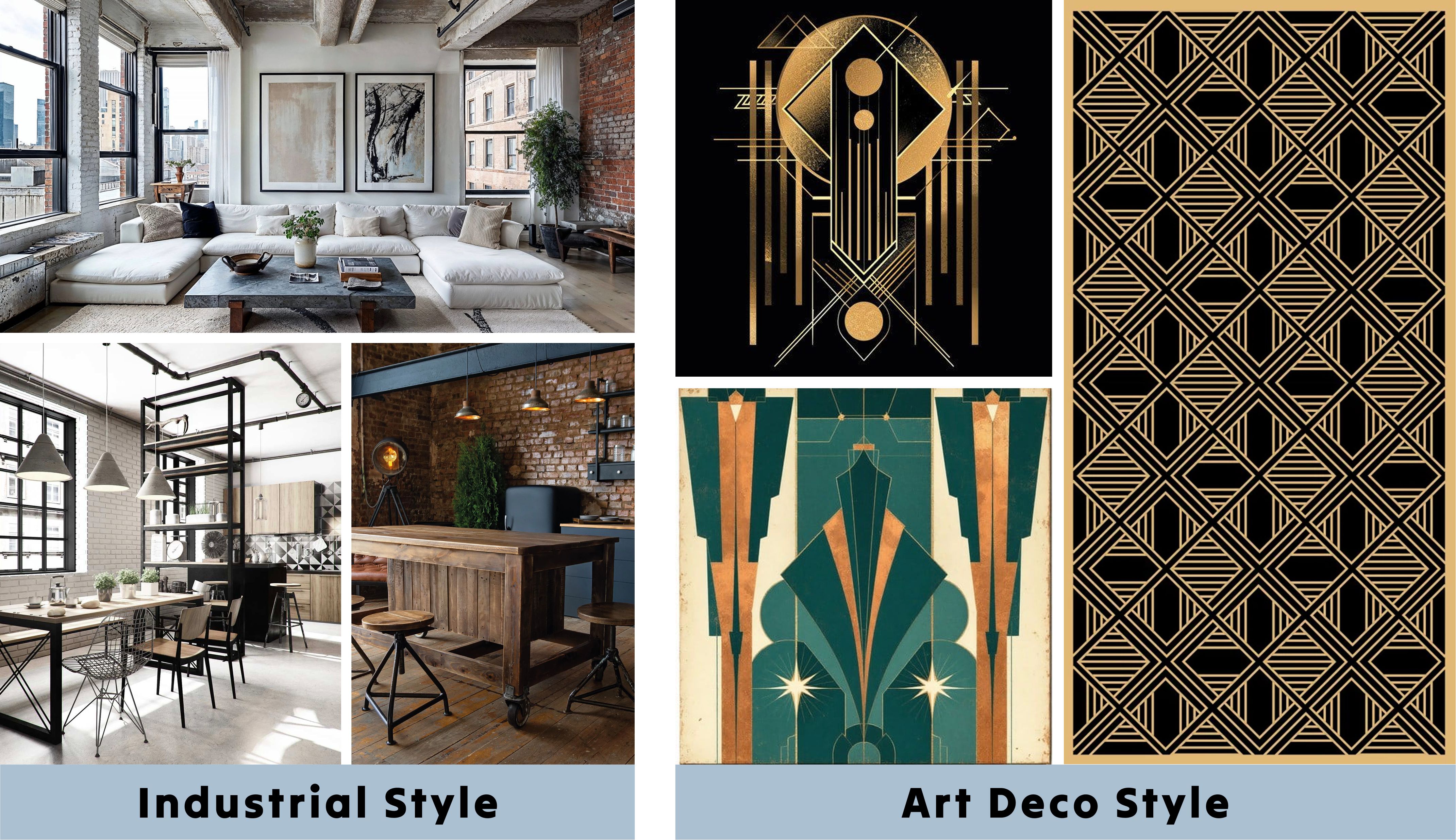 Industrial, Art Deco, Pet Portrait