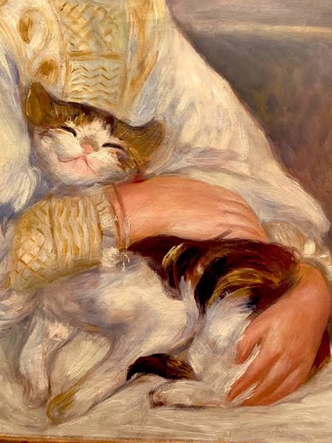 The Cat with Julie Manet 1877 by Pierre-Auguste Renoir