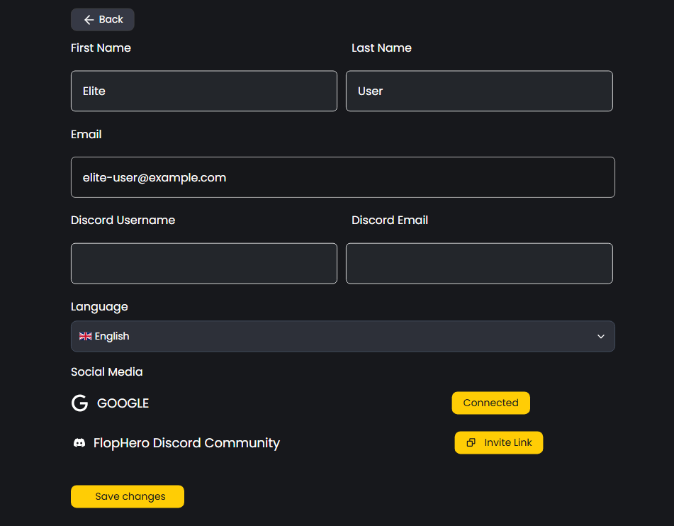 FlopHero account setup