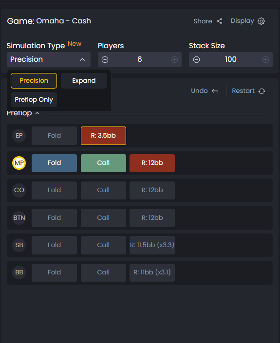 Precision simulation selected showing detailed solver view with high-accuracy analysis