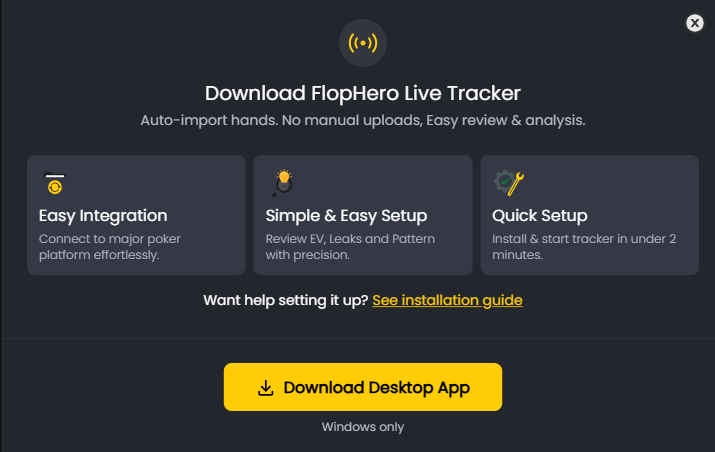 FlopHero LiveTracker download page