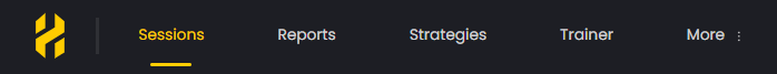 FlopHero top navigation menu with tabs for Sessions, Reports, Strategies, Trainer, and More.