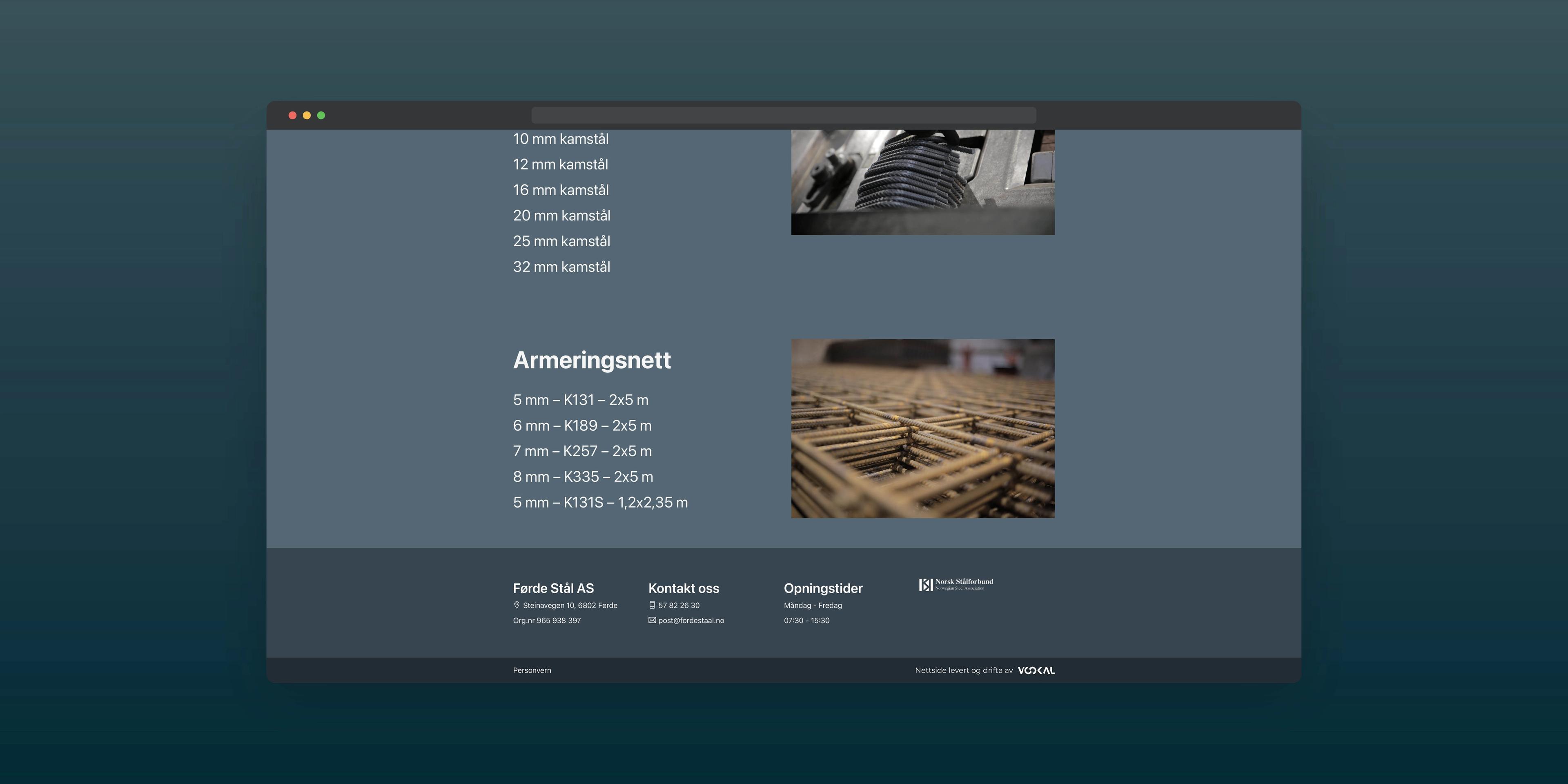skjermbilde av fordestal.no