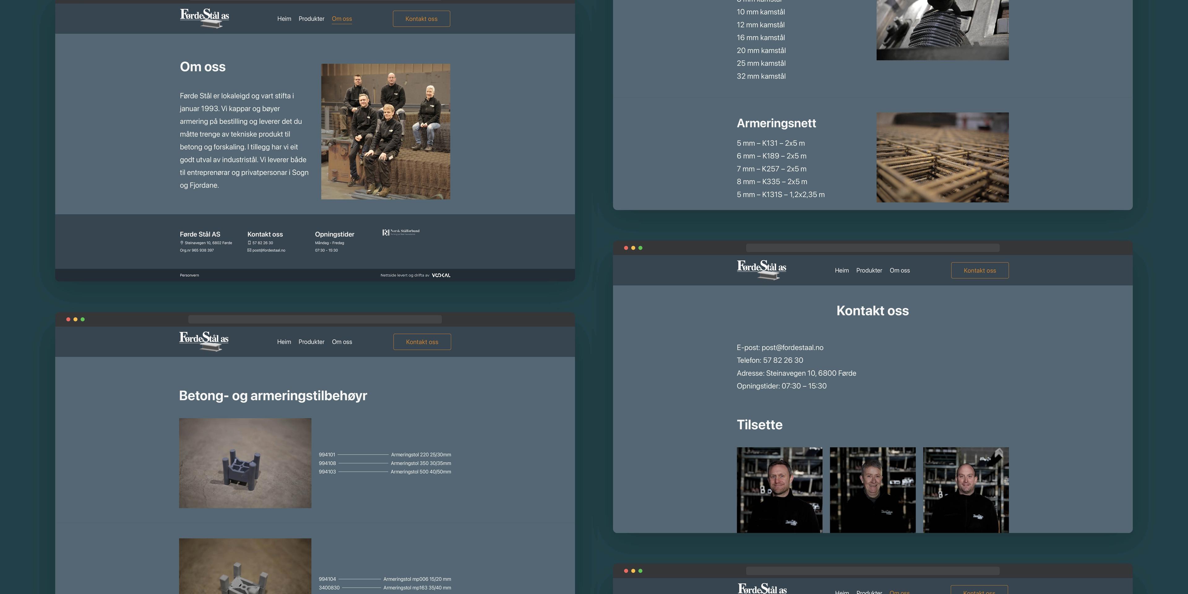 skjermbilder av fordestal.no
