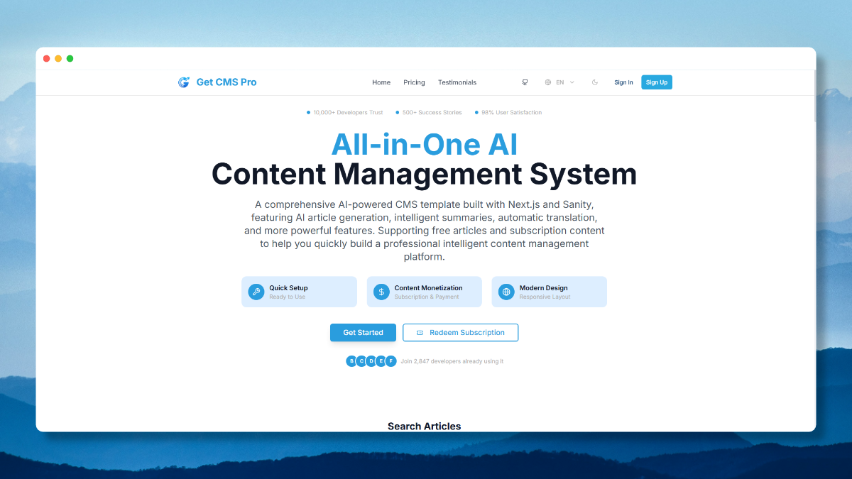 Get CMS Pro - AI-Powered Content Management System