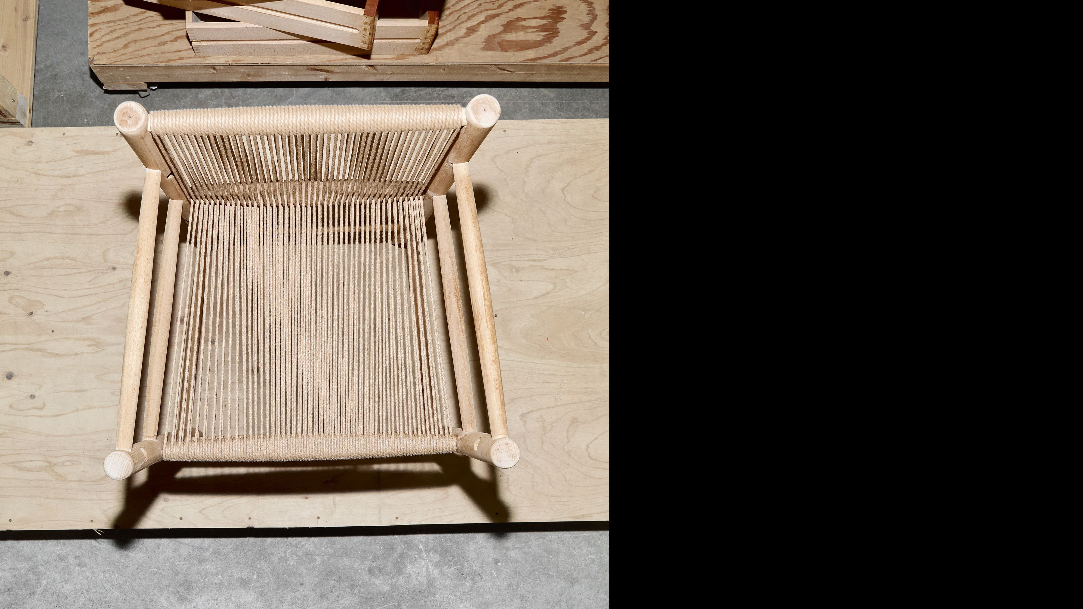 AtMa Ateliers Courbet Japanese Refurbished Wood Chair J39.5 Rope