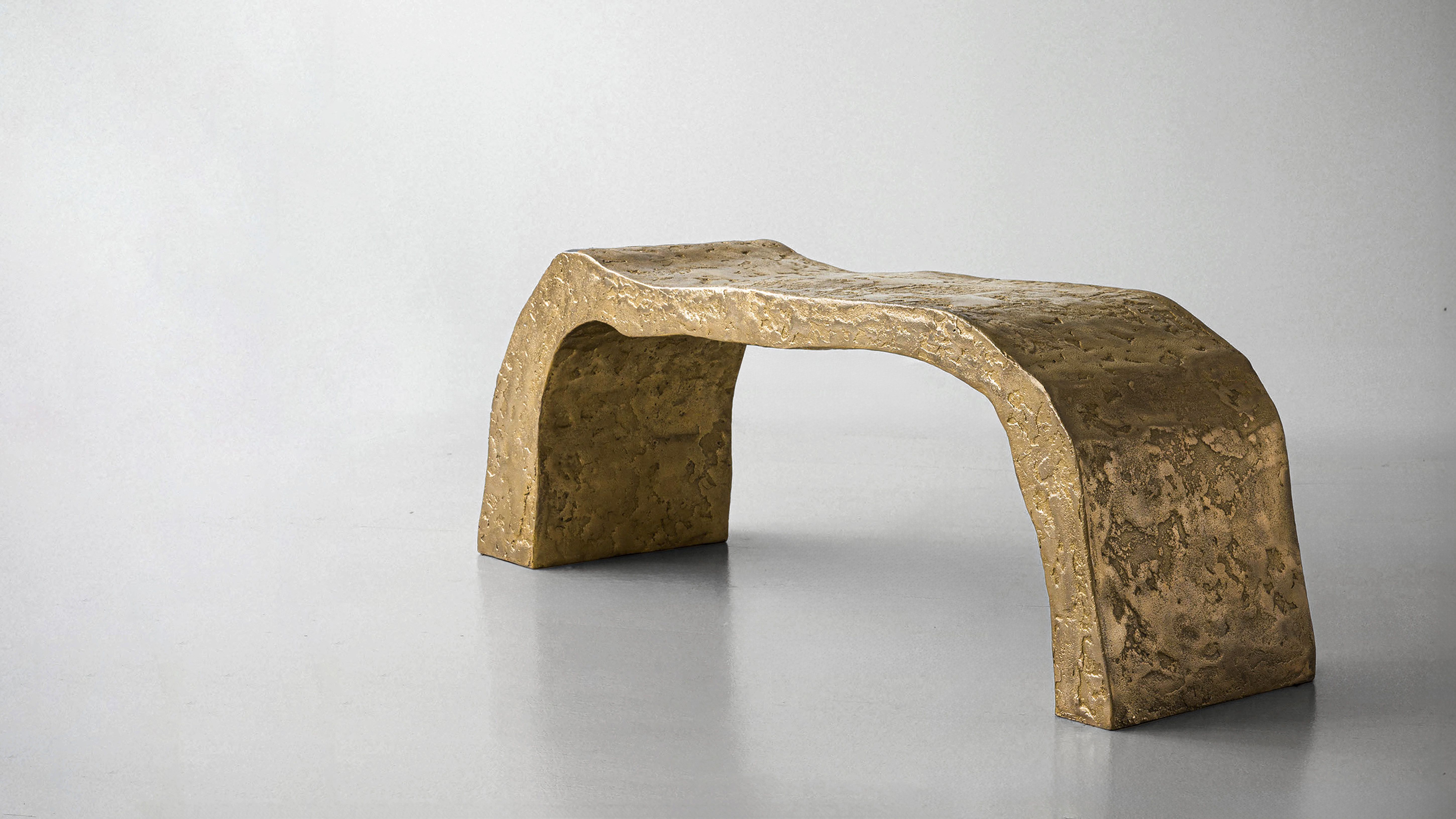 Pierre Bonnefille Ateliers Courbet Banc Rhizome A Bronze Dore Gold