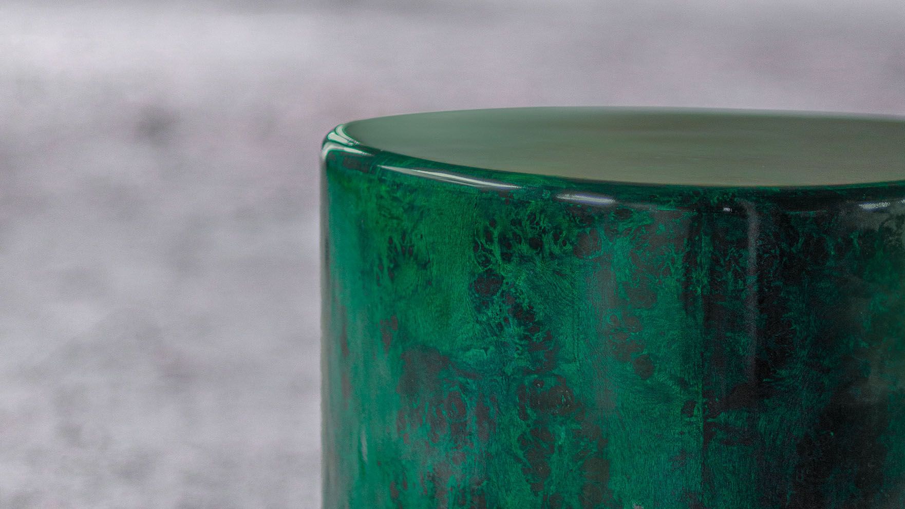 Ateliers Courbet presents the La Goûte Side Table Lacquer in Green by Hamza Kadiri