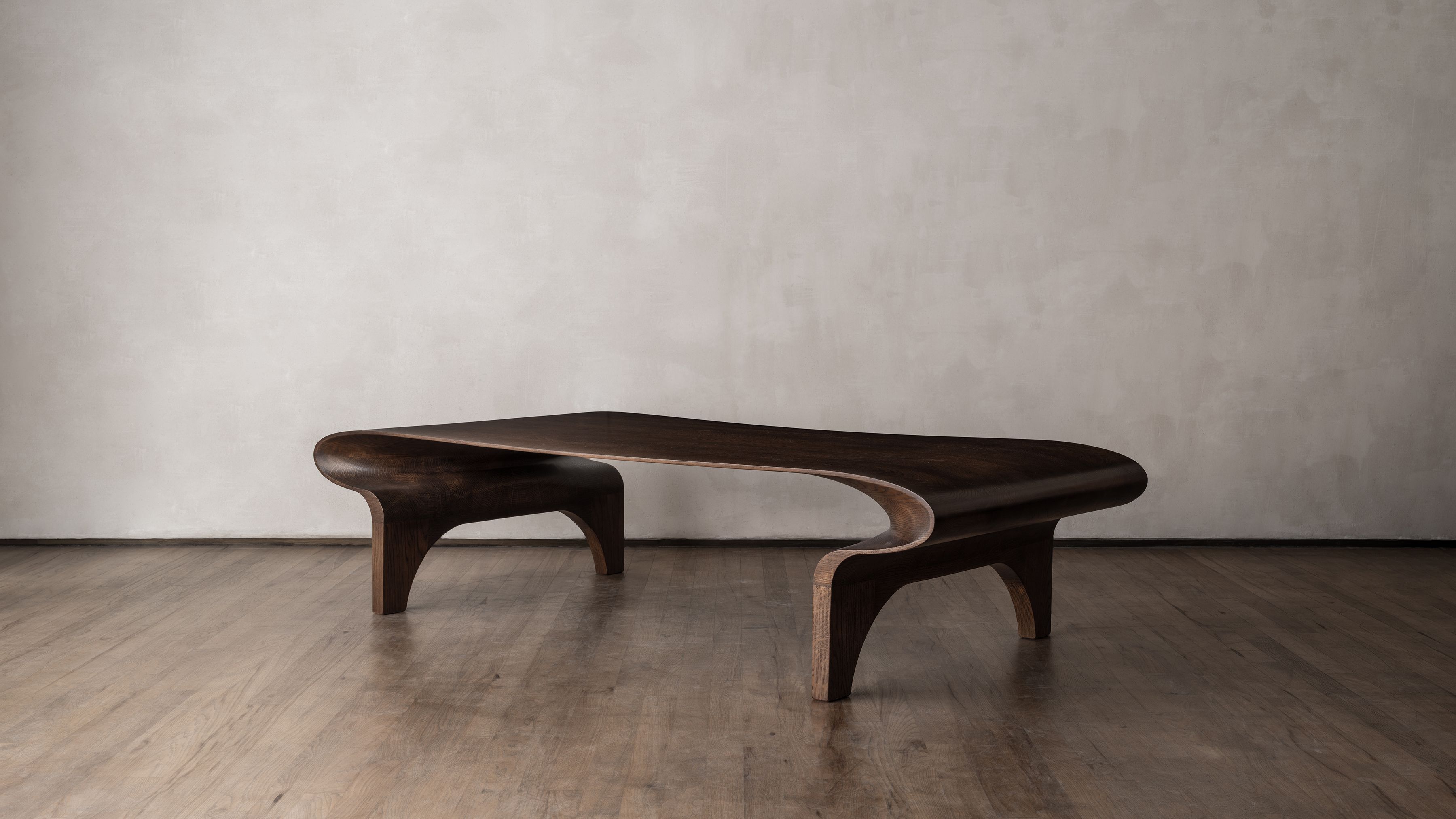 Bodo Sperlein and Ateliers Courbet present the Contour line Coffee Table Handcrafted in Wood in Europe