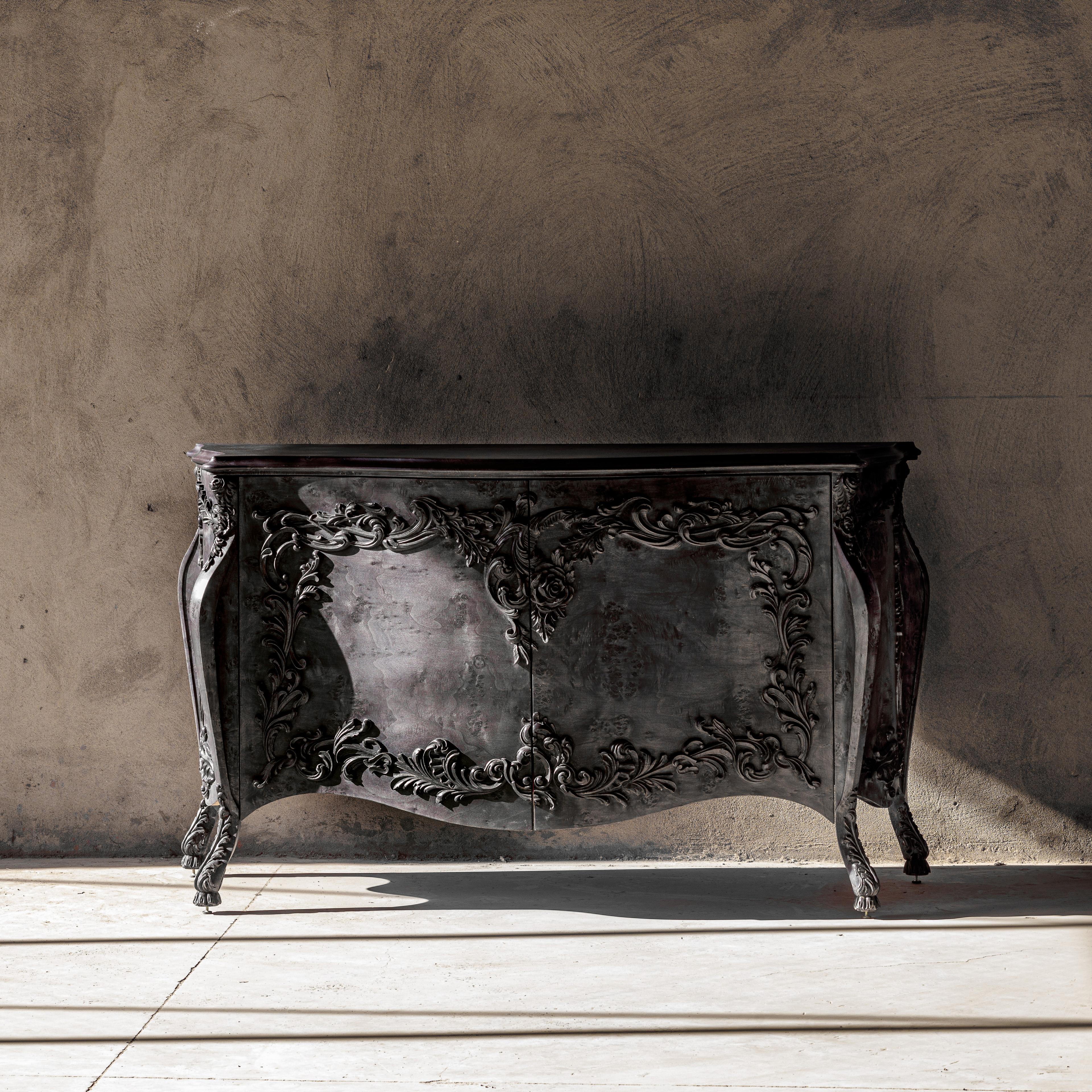 Hamza Kadiri Ateliers Courbet Baroque Black Credenza