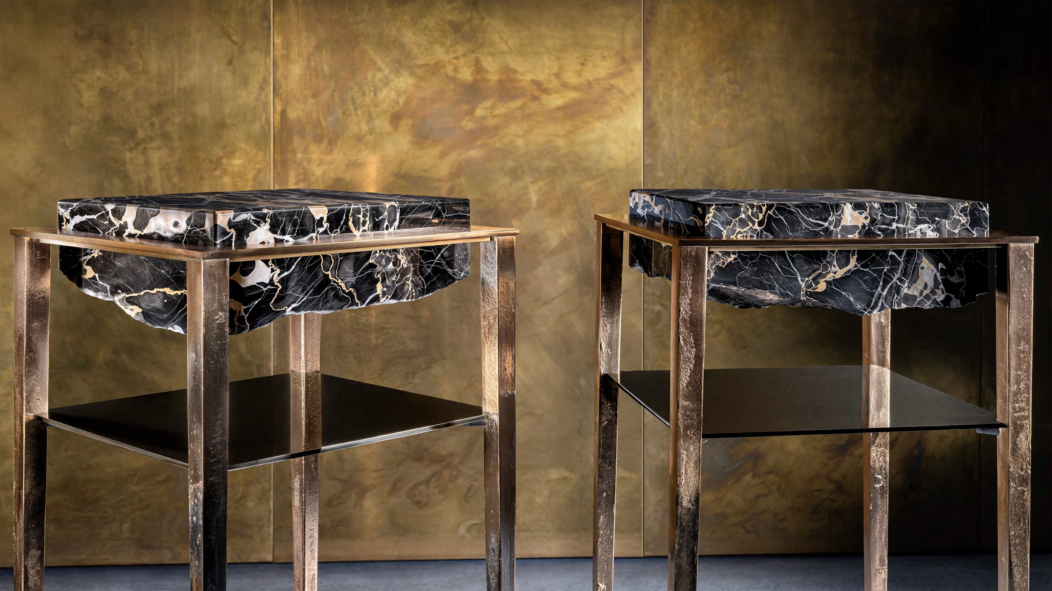 Ateliers Courbet Gianluca Pacchioni Cremino Portoro Table Pedestal