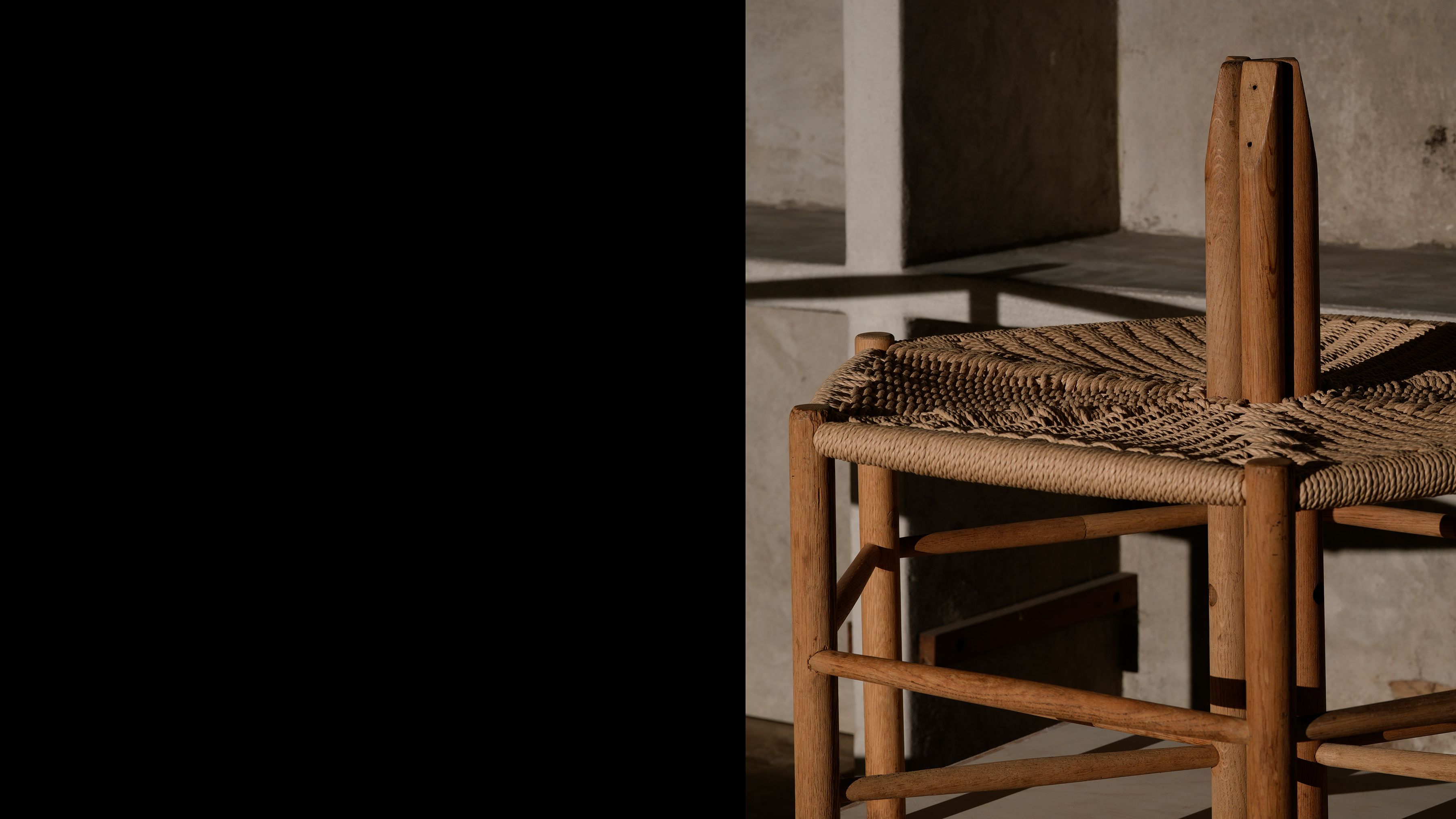 AtMa Ateliers Courbet Japanese Refurbished Wood Chair J39.5 Hexagon